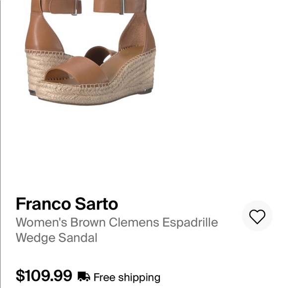 Franco Sarto Clemens Tan Espadrille Wedge Sandal - Picture 7 of 7